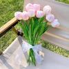 Real Touch Artificial Tulip Flower 13.7" PU Faux Tulips Lifelike Fake Tulip with Long Stem for Wedding Home Table Centerpiece Spring Garden Decor