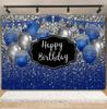 Black Gold Happy Birthday Backdrop Glitters Balloon 18th 30th 40th Adult Anniversary Birthday Party Photography Background Decor10
