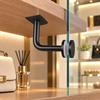 2-Piece Glass Support Hardware Set for Stair Rail, Featuring a Black Finish and Fixed-Plate Form for Mounting Tasks