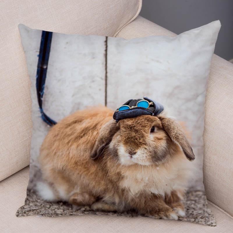 Pillowcase Sofa Car Home Decoration Pet Animal  Cute Rabbit  Cushion Cover