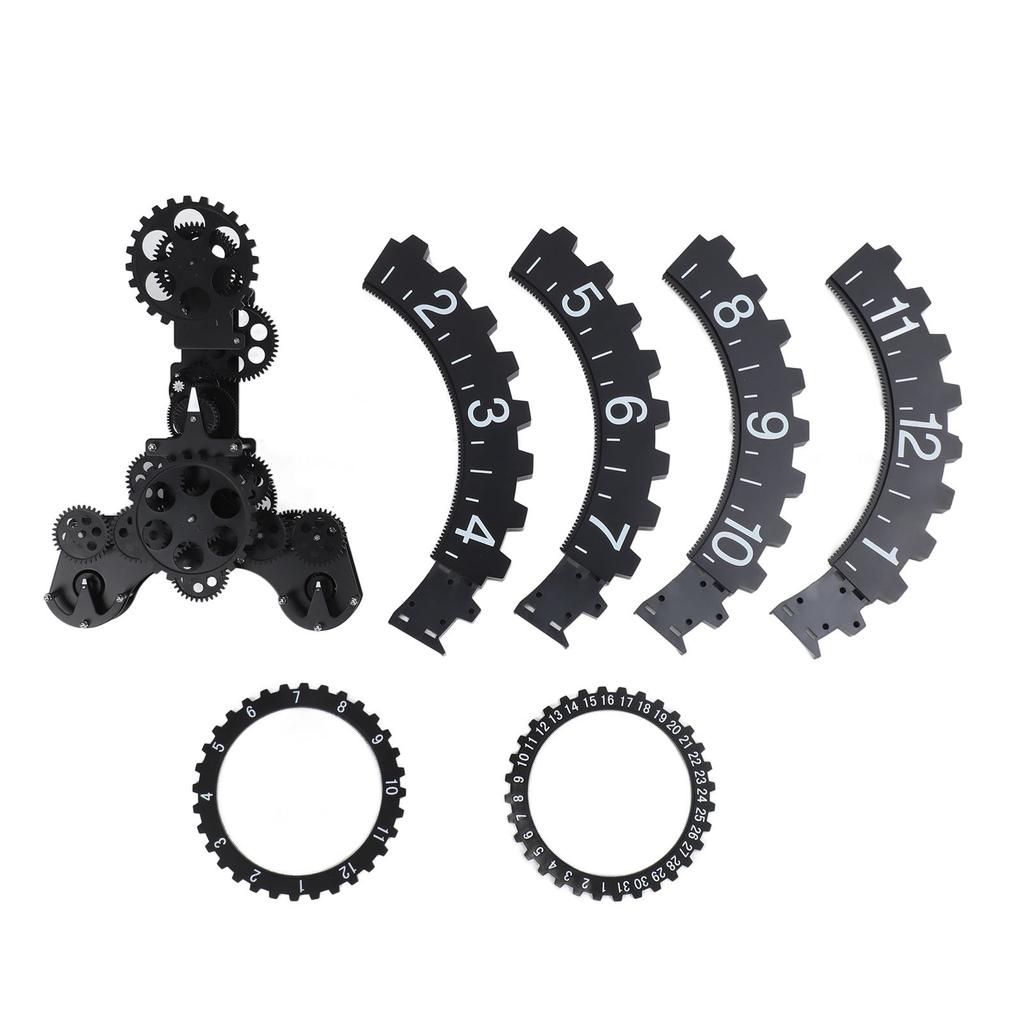 European Style Retro Mechanical Gear Clock Single Sided Pointer Digit Display Big Wheel Wall Clock Black