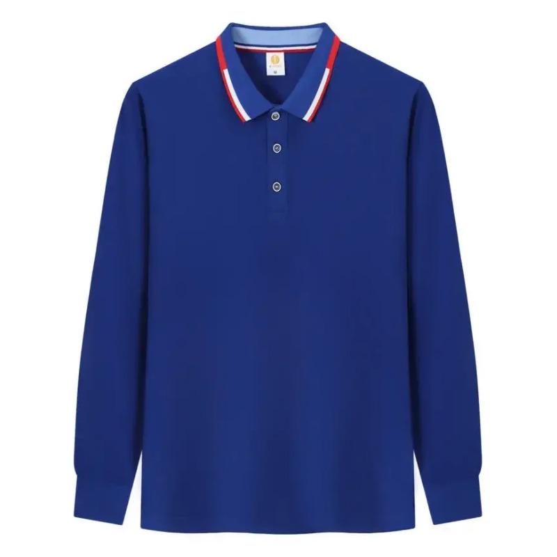 Plus Size Polo Shirt Men Women Long Sleeve T Shirts Classic Stripe Collar Autumn Fashion Brand Casual Business Top Streetwear