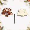 Cute Cartoon Christmas Ornament Wooden Welcome Sign, Front Door Hanging Rustic Holiday Vintage Style Sign Wall Decor with Elk/Santa Claus/Snowman/Elf