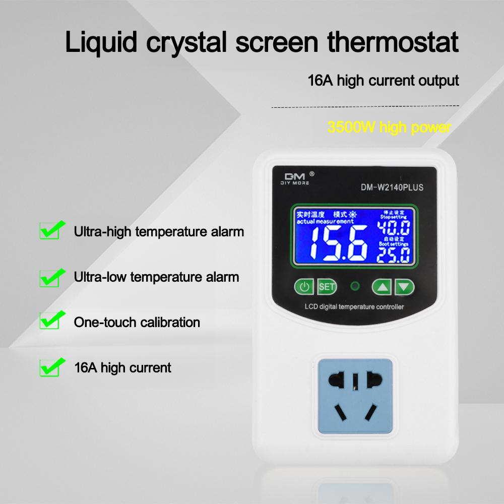 AC110-220V 3500W Socket Digital Temperature Controller High Accuracy Heating Cooling NTC Sensor Temp Control Thermostat ℃/℉