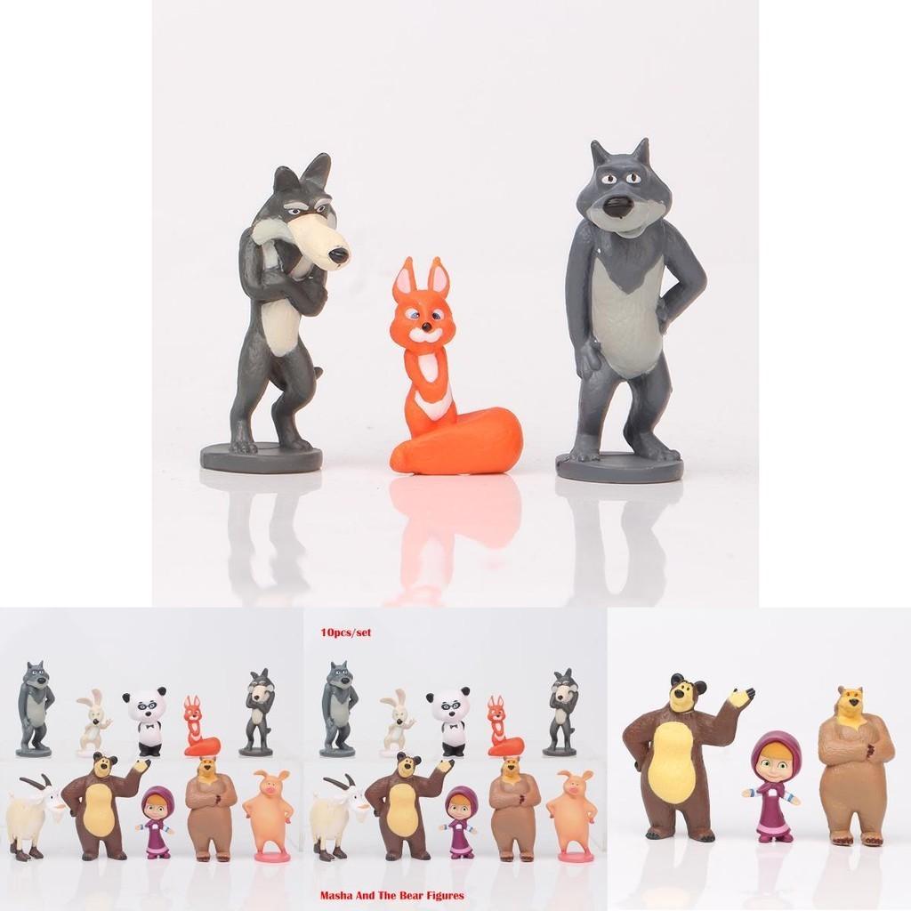 Adorable Set de Figuras de Acción de Masha y el Oso Perfecto Para Adornos de Tarta y Diversión en el Juego