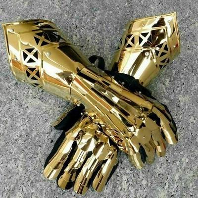 Royal Handicraft Halloween Warrior Metal Gothic Knight Style Gauntlets Practical Armor Gloves Cosplay Presents for Him