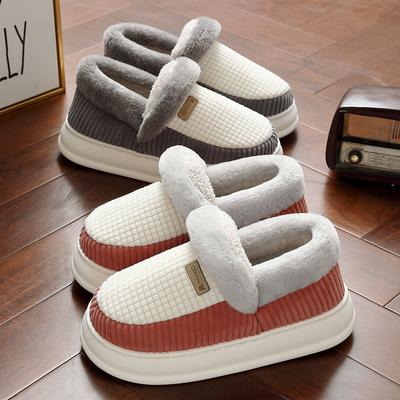 Cotton Slippers New Autumn and Winter Indoor Home Warmth Plush Non-slip Thick-soled Cotton Shoes Outer Wear