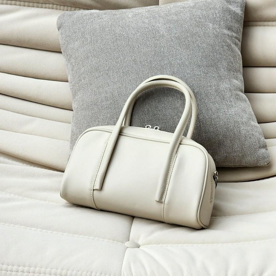 Genuine Leather Protective Case For Football With Texture 2025 New Style Minimalist Wave Pattern Women's Handbag Single Shoulder  Bag