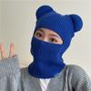 Cappello Pullover di Lana Autunno e Inverno Bambini Orecchie d'Orso Cappello Termico a Maglia Copricapo Antivento per Equitazione all'Aperto Sciarpa Integrata