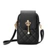 Embroidered Pearl Accent Simple Crossbody Phone Bag