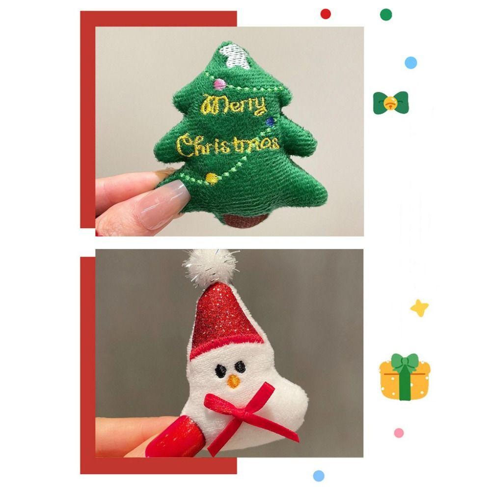 Snowman Elk Plush Chain Brooch Santa Claus Clothes Badge Pins Fashion Christmas Brooch  Xmas Gifts