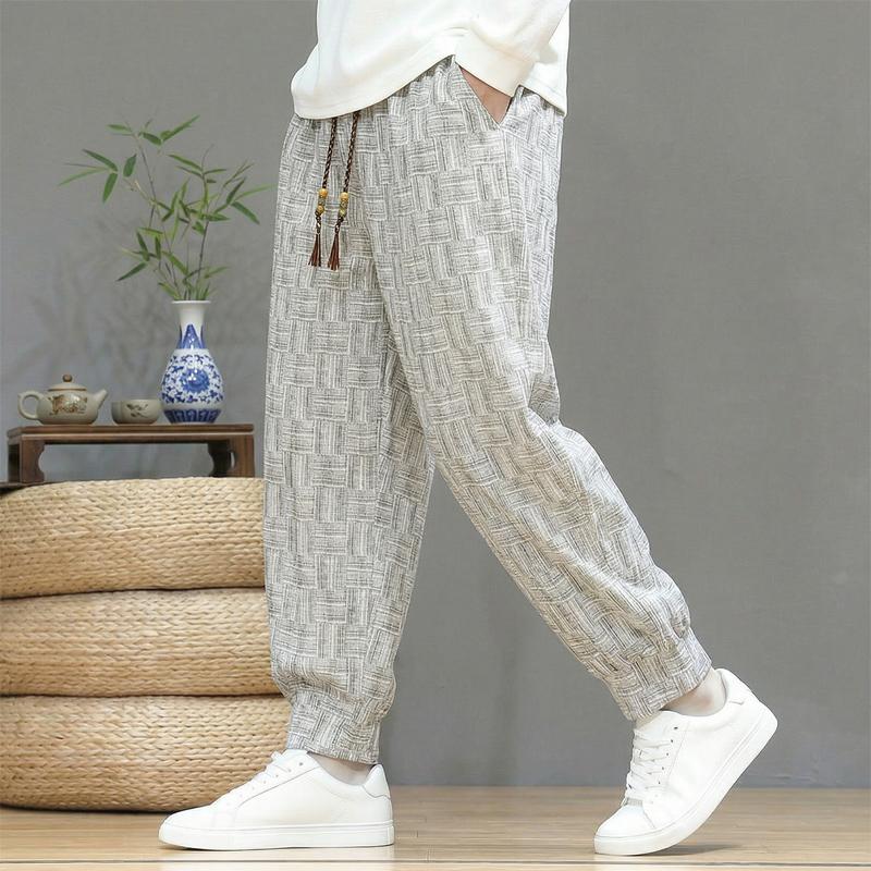 Nadměrná velikost 4XL-10XL Módní Oversize Kalhoty pro Muže Oblečení Ležérní Pružný Pas Dlouhé Kalhoty