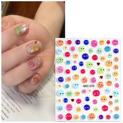 3D Niedliche Kleine Monster Nagelsticker Kunst Kawaii Cartoon Slider Für Nägel Selbstklebende Abziehbilder Japanischer Stil Maniküre Dekoration