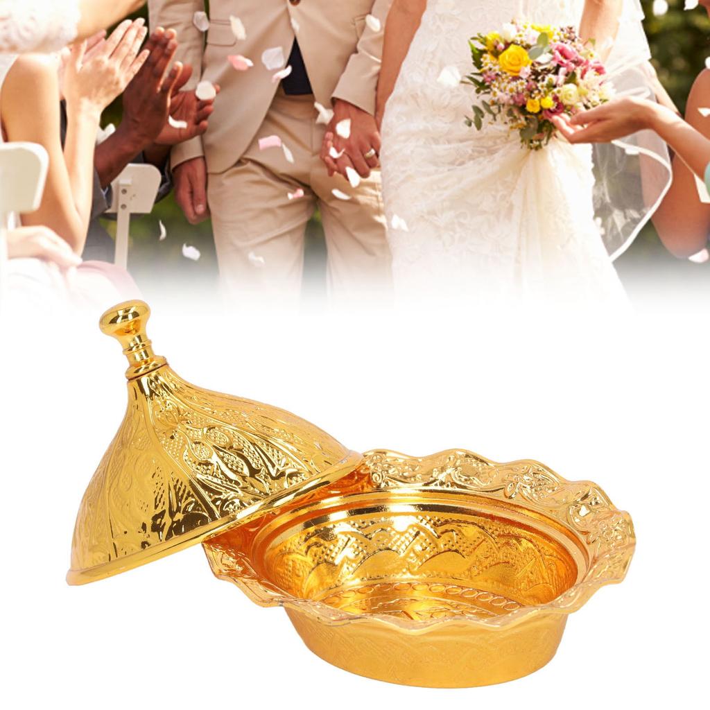 Goldene Zuckerdose, Retro, exquisite Zinklegierung, Vintage-Zuckerdose mit Deckel für Zuhause, Party, Hochzeit, Dekoration