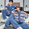 Couple Pajamas Women'S Autumn And Winter New Coral Fleece Suit Thickened Fleece Warm Winter Men'S Flannel Loungewear