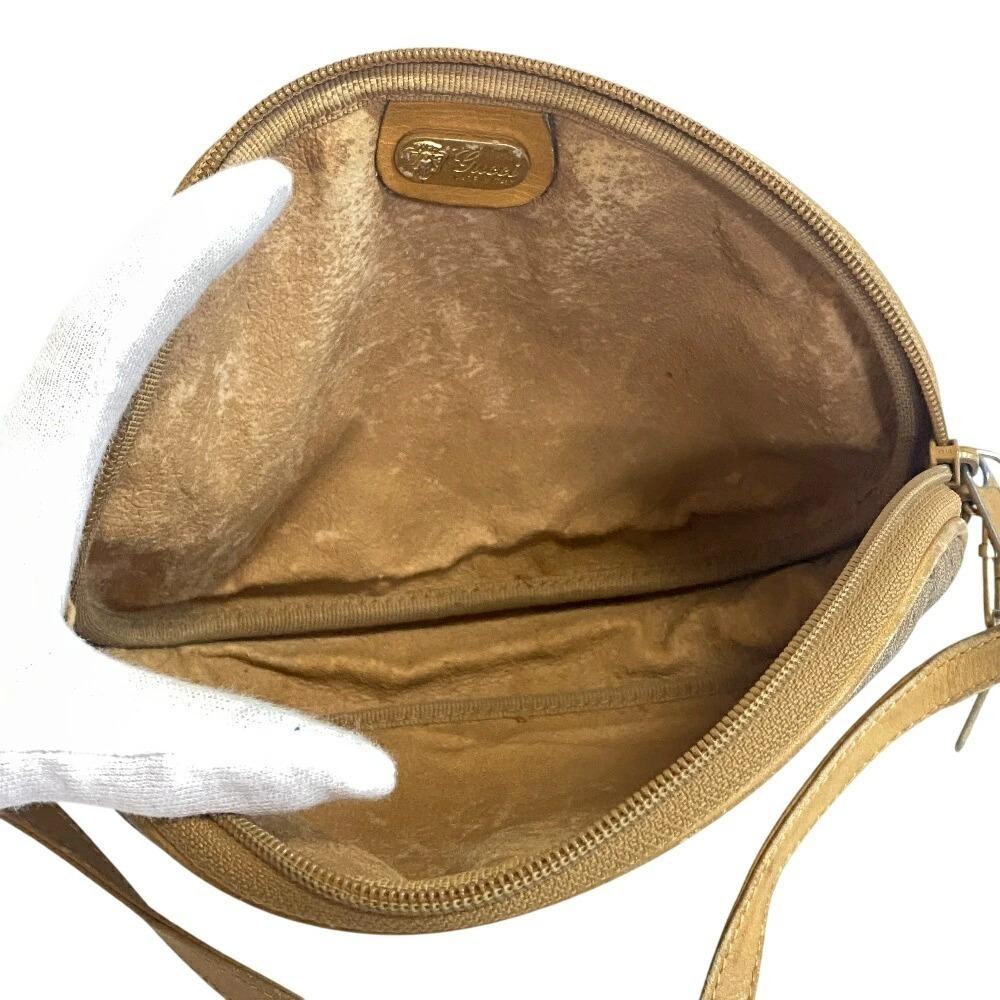 GUCCI 007 104 0013 vintage Old Gucci Micro GG PVC Shoulder Bag beige PVC Used
