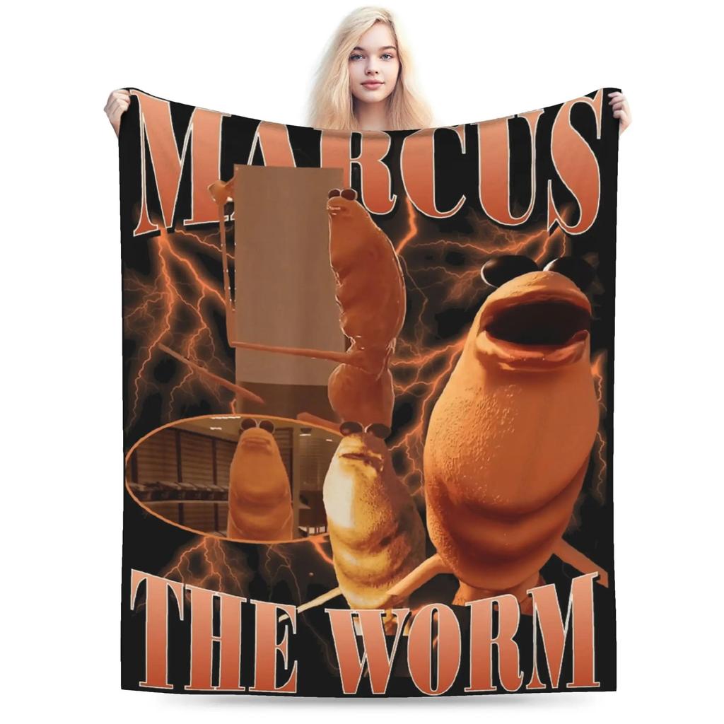 Marcus The Worm I Dont Like This Rock Super Warm Throw Blanket for Kids and Adults Cozy Winter Blanket for Couch Bed Home Decor