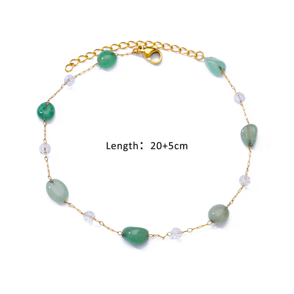 Anklets for Women Stainless Steel Stone Beaded Chain Anklet Summer Beach Accessories Boho Leg Bracelets Zircon Tobilleras Mujer