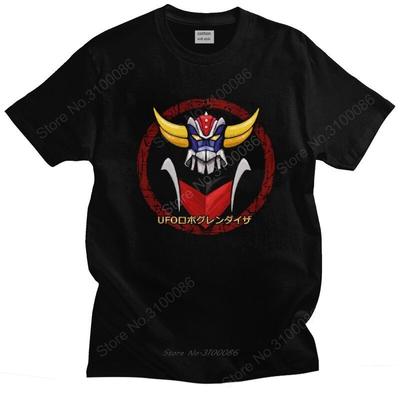 T-shirt Homme Manches Courtes Robot OVNI Grendizer Goldrake Mécha Anime T-shirt Graphique Hauts Coton Pré-rétréci Coupe Régulière T-shirt