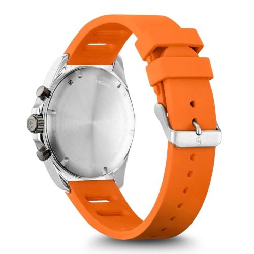 VICTORINOX FIELDFORCE SPORT CHRONO Wristwatch, Stainless Steel Case (316L), Black Dial, Orange Rubber Strap, Gift Item 241893