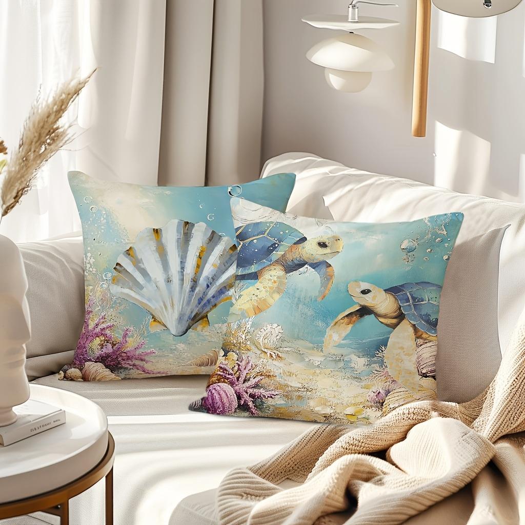Dreamy Oceanic Vibe Pillow CoversLiving room sofa cushion cover, soft and comfortable, bedroom room decoration