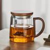 500ml Heat Resistant Wooden Handle Glass Tea Cup With Infuser Steeper Loose Leaf Tea Flower Tea Separation Tea Mug