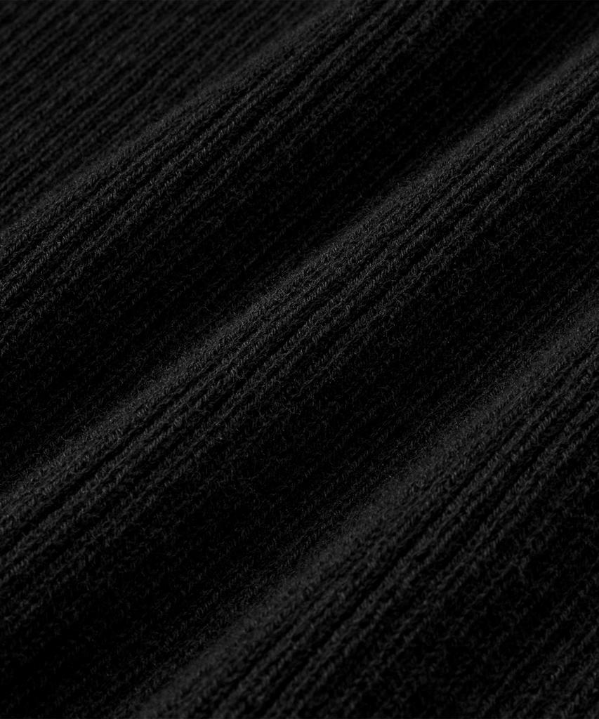 Beulaendideu Hard Twist Ribbed Henley Neck Half Knit [Black]