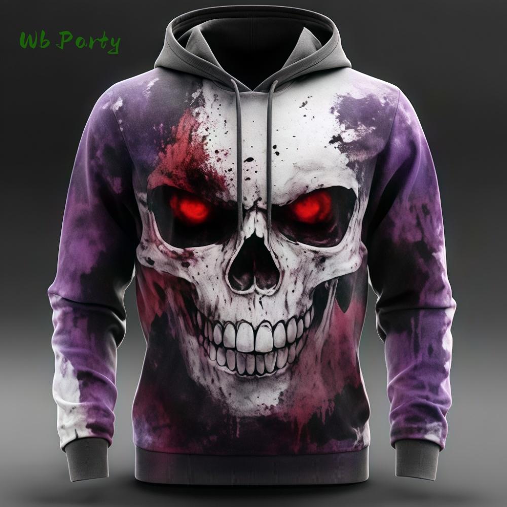Vintage Dødningehoved Tie-Dye Hættetrøje Efterår og Vinter Street Hip-Hop Stil Personlighed Sweatshirt Herre Super Løs Afslappet Y2k Hættetrøjer