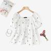 ZANZEA Womens V-Neck Summer Casual Short Sleeve Print Blouse