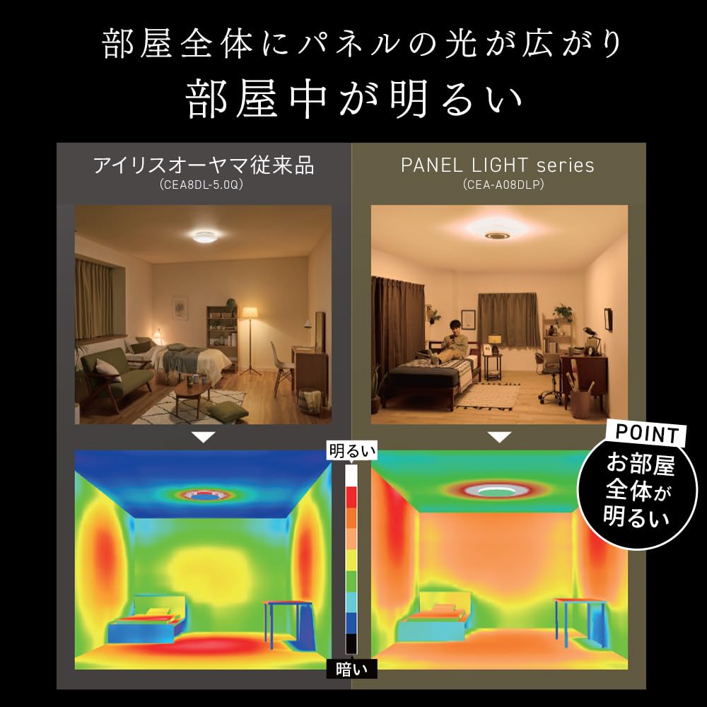 IRIS OHYAMA LED Ceiling Panel 12 Tatami Indirect Bright Ceilings and Light That Is Gentle On the Light That Changes Your Round Type Light, Light,