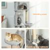 Cat Scratching Tree, 180 Cm, Platforms, Bed, 2 Caves, Hammock, Ladder, Sisal Posts, Light Gray