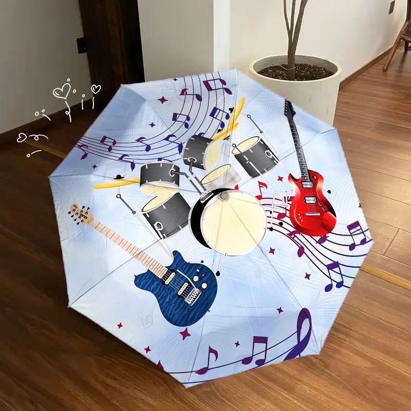 1pc Music Instruments Themed High-quality Umbrella,Automatic Opening and Closing Umbrella,Multi-functional Umbrella G0811364