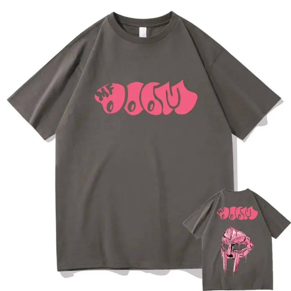 Zpěvák Mf Doom Madlib Madvillain Oboustranné grafické tričko Topy Pánské volné hip-hopové tričko Muži Ženy Fleece Bavlněná trička
