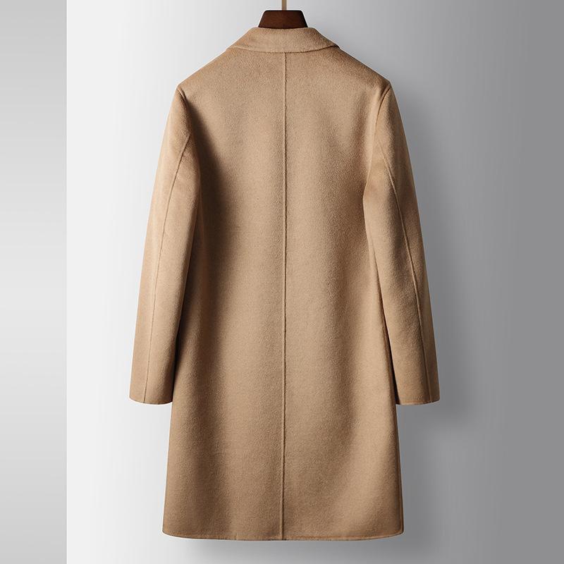 Осенне-зимняя двусторонняя шерстяная куртка ручной работы для среднего и молодого возраста — фото 4