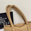 Korean Style Down Cotton Shoulder Bag Solid Color Puffy Crossbody Bag  Office Worker