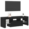 TV Stand Black Oak Effect 120 x 35 x 40 cm Engineered Wood