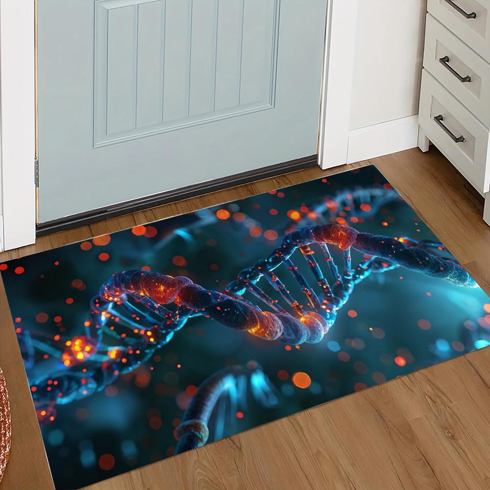 3D DNA Double Helix Pattern Door Mat Sci Fi Simulation Background Realistic DNA Model Biological Office Floor Mat Room Door Mat 40x60cm