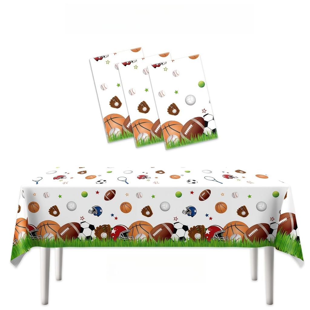1pc Sports-Themed Tablecloth Birthday Party Supplies Indoor Outdoor Party Decorations Polyester Tablecloth for Sports Events