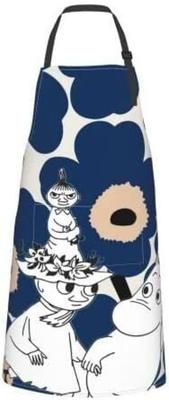 Moomin Little My Snoopy Floral Scandinavian Apron Neck Hanging Easy To Move with Pockets Waterproof Adjustable Nursery Teacher Home Use Apron Work