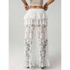 Gonna Corta Estiva da Donna Sexy Irregolare Stile Denim Patchwork di Pizzo Monocolore