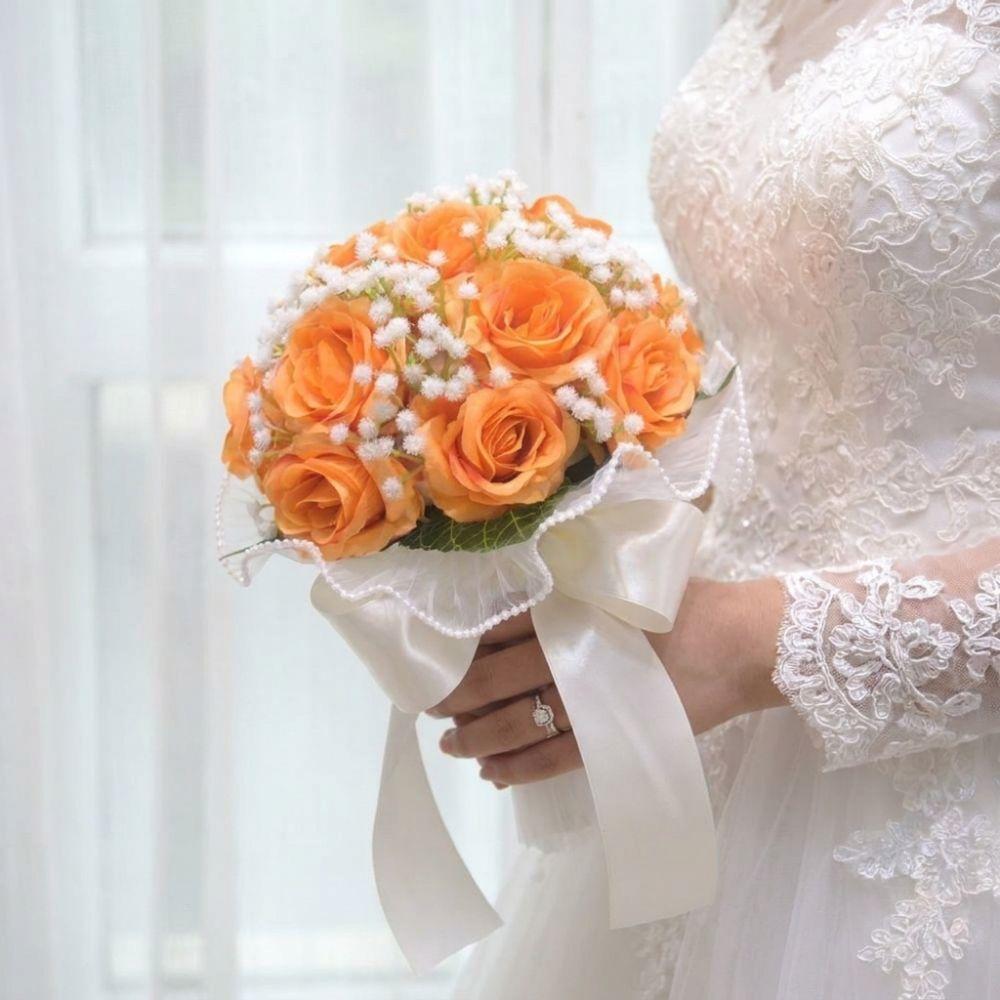 Exquisite Bridal Bouquet Baby's Breath White Rose Bouquet Bride Accessories