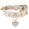 Collare per Cani ABKP-PU con Ciondolo Strass per Cuccioli - Elegante Accessorio per Animali Domestici
