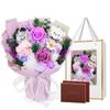 Preserved Flower Bouquet with Plush Toy SENJWARM Flowers Bouquet Perfect for Entrance Weddings Includes a Cute Bear - - Never-Wilting - Birthdays,