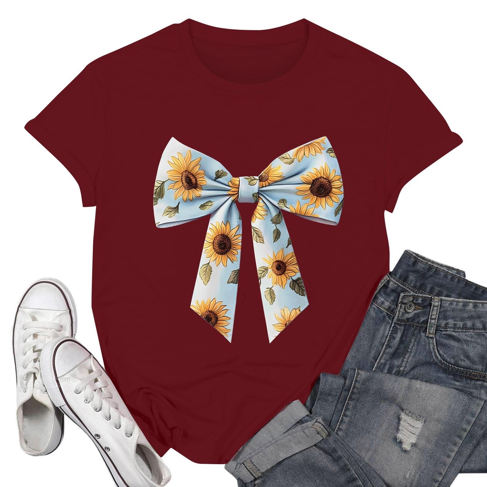 

Женская футболка с круглым вырезом и короткими рукавами с принтом XXXXL винный