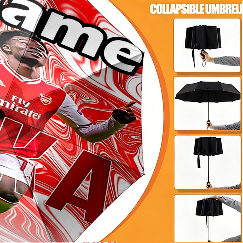 Custom Name Personalized football team Print Umbrella, Auto Open Close, 8‑Rib Sturdy Frame, Commute Camping Hiking Use, Birthday Gift