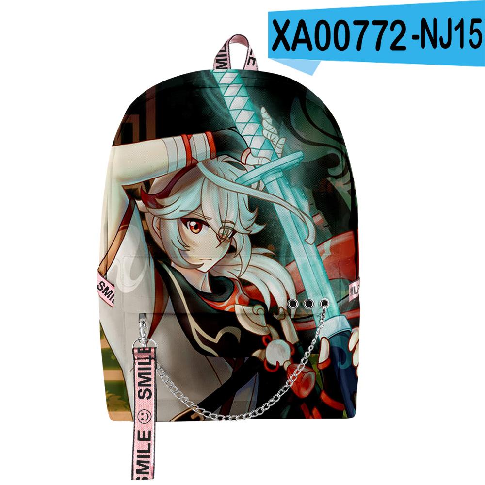 Classic Genshin Impact Kaedehara Kazuha School Bags Unisex 3D Print Oxford Waterproof Notebook Multifunction Travel Backpacks