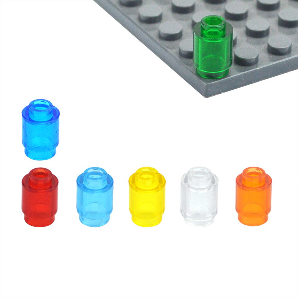 MOC DIY Compatible 100Pcs 3062 Brick Round 1 X 1 Open Stud Transparent Cylinder Building Blocks Assmble Particle Kid Toy Gift