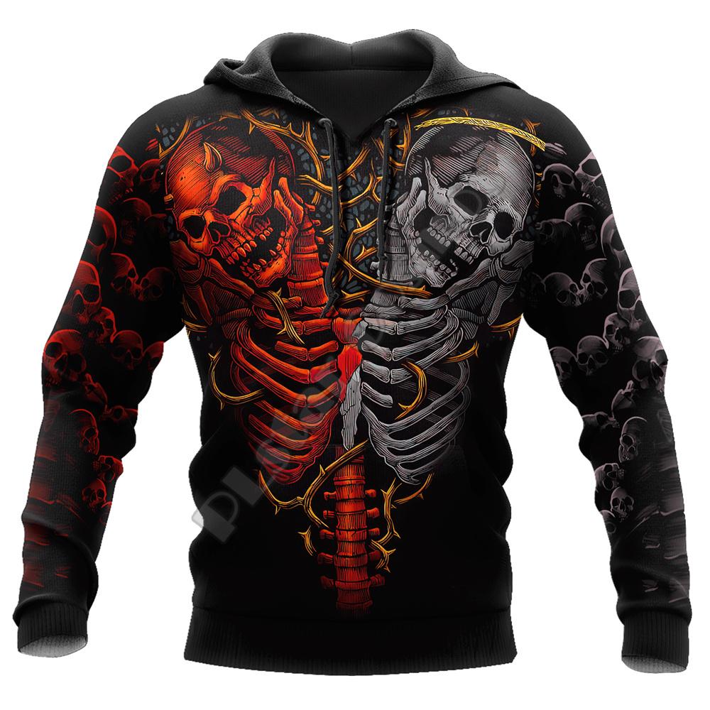 Bărbați, toamnă, îmbrăcăminte pentru bărbați, cu model de craniu de groază, hanorac, imprimare 3d, îmbrăcăminte de stradă, pulover Harajuku, îmbrăcăminte sport hip hop