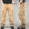 Multi-pocket men's work trousers loose trousers fat plus size labour insurance leisure straight trousers