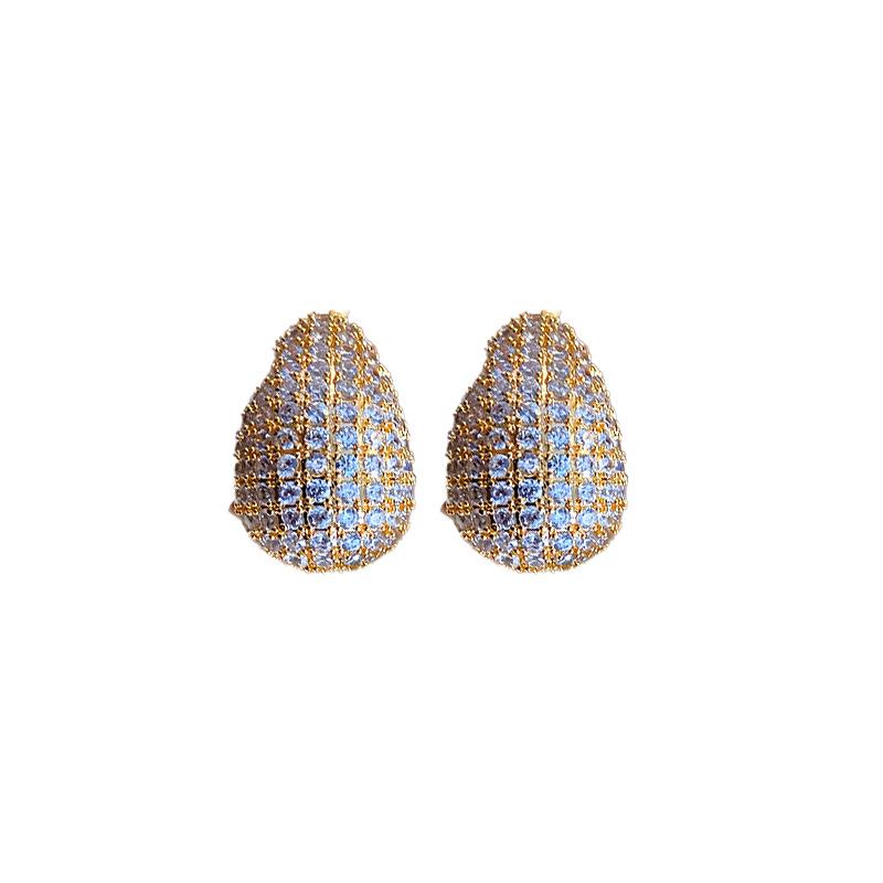 Elegant Teardrop Zircon 925 Silver Stud Earrings - Chic & Sophisticated Style